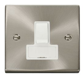 VPSC651WH  Deco Victorian Satin Chrome 13A Fused Switched Connection Unit - White